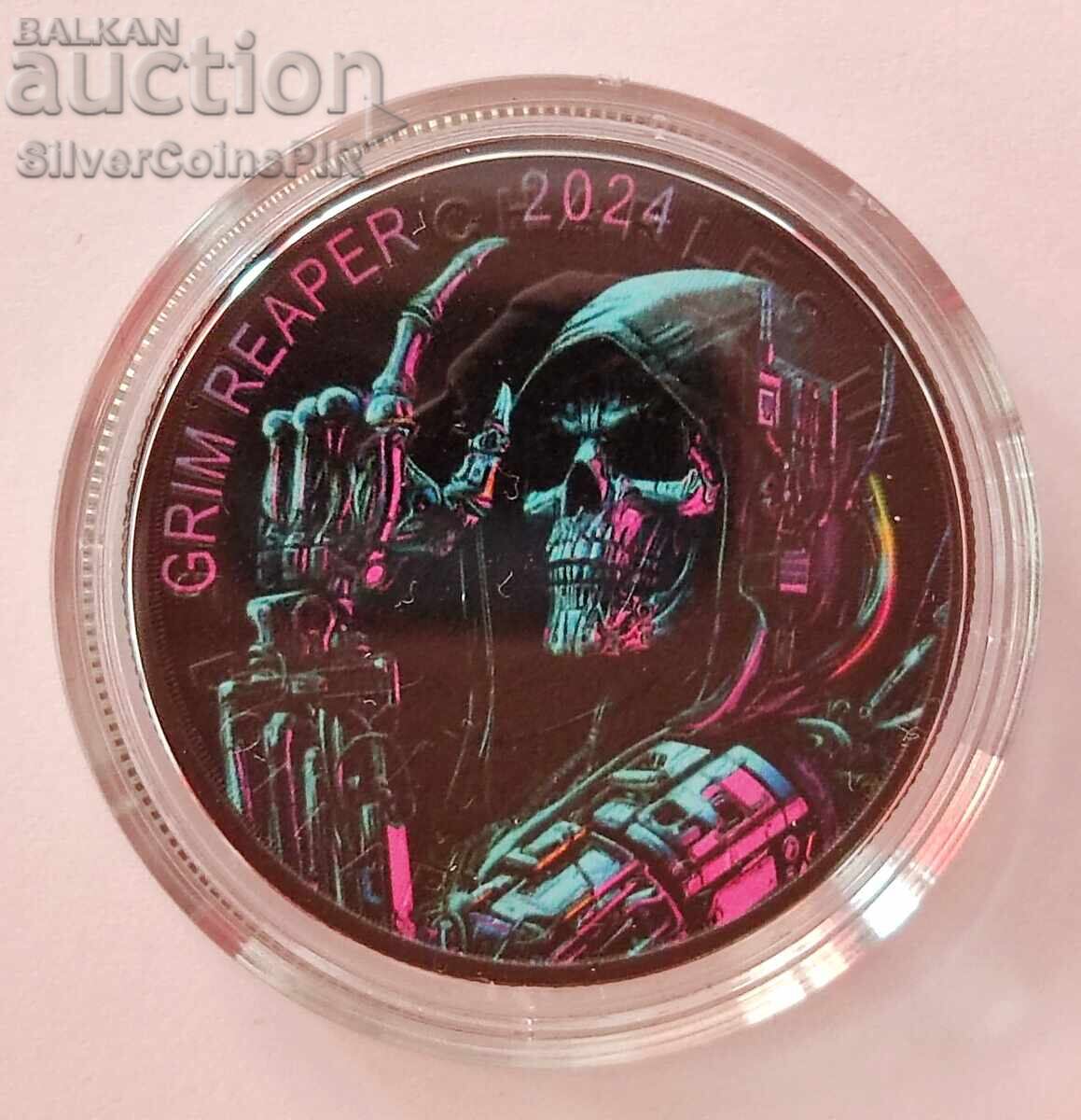 Auction 1 oz Silver Grim Reaper 2024 Cyberpunk Canada Auction 1 oz Silver Grim Reaper 2024 Cyberpunk Canada