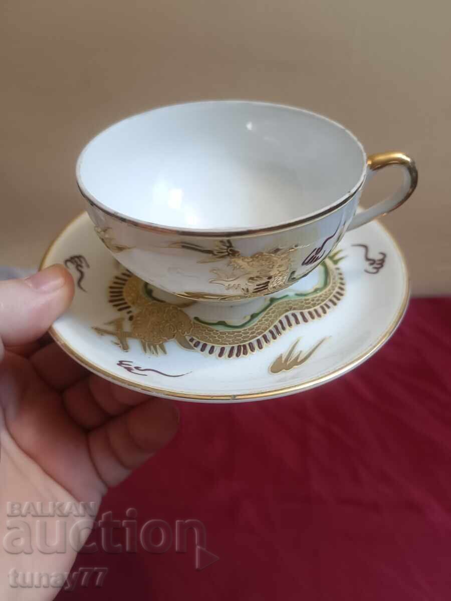 Ceașcă și farfurioară japoneză litofanie, geișă, fată, dragon, 30 cu preț 33.00 BGN | € 16.87