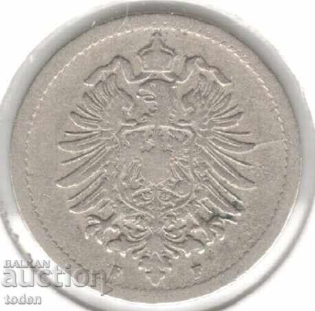 Germany 5 Pfennig 1888 F - KM# 3 - Wilhelm I - Type 1 - Large Shield with price 4.00 BGN | € 2.05