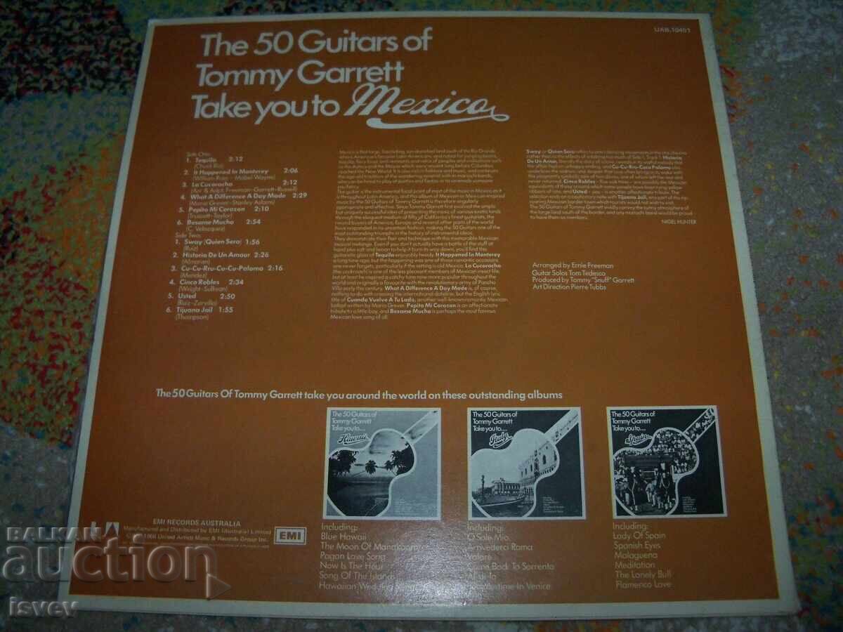 Tommy Garet's 50 Guitars Take You to Mexico, UAB 1045 with price 15.00 BGN | € 7.67 Tommy Garet's 50 Guitars Take You to Mexico, UAB 1045 with price 15.00 BGN | € 7.67
