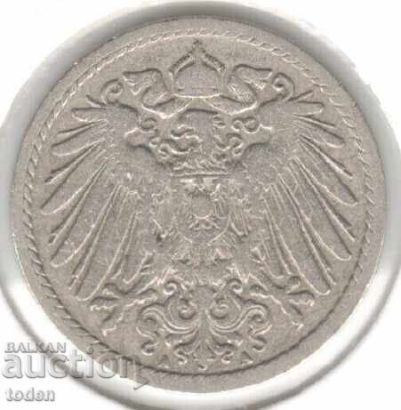 Germany-5 Pfennig-1893 A-KM# 11-Wilhelm II-t. 2-small shield с цена 2.00 лв. | € 1.02