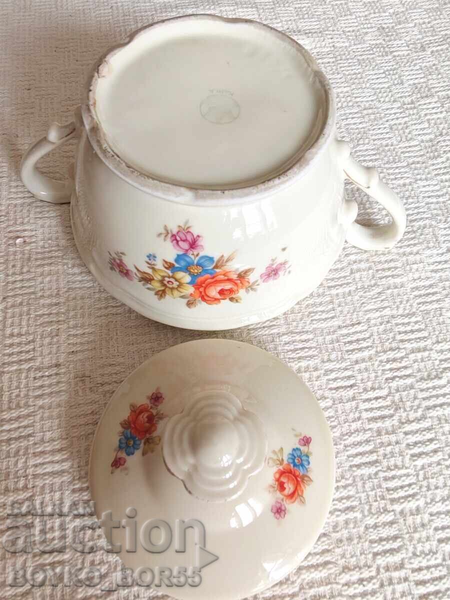 Παράδοση Αντίκα Γερμανική 3ο Ράιχ Λεπτή Πορσελάνη Ζαχαριέρα KAHLA