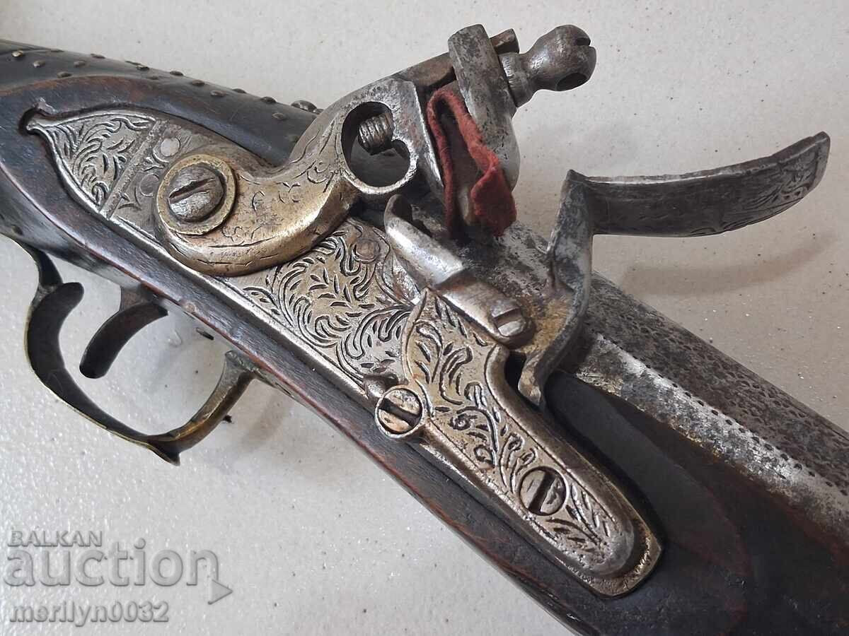 Османски тромбон гравюри и набивки сребро  нач на 19в с цена 1665.00 лв. | € 851.30