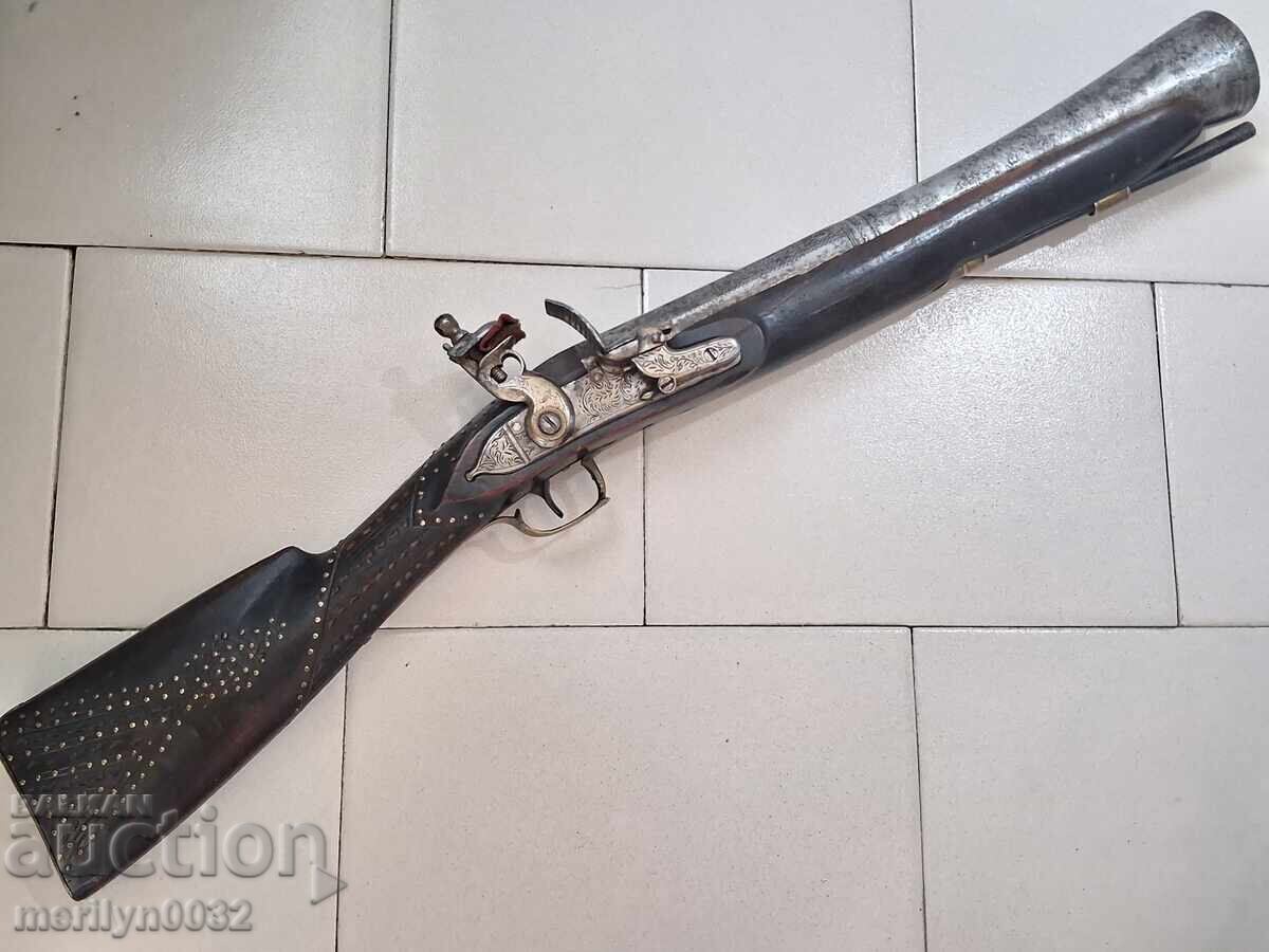 Османски тромбон гравюри и набивки сребро  нач на 19в