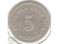 Germania - 5 Pfennig - 1894 A - KM# 11 - Wilhelm II - t. 2 - scut mic