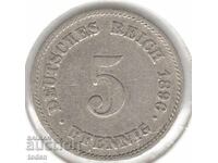 Germania - 5 Pfennig - 1896 E - KM# 11 - Wilhelm II - t. 2 - scut mic