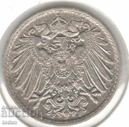 Germany 5 Pfennig 1912 Fine - KM# 11 - Wilhelm II - Type 2 - Small Shield with price 2.00 BGN | € 1.02
