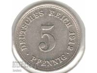 Germania - 5 Pfennig - 1912 F - KM# 11 - Wilhelm II - t. 2 - scut mic