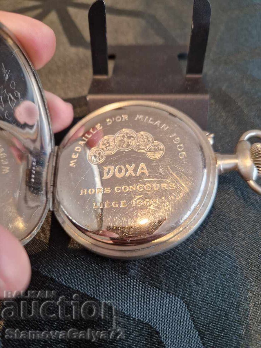 Антикварен джобен швейцарски часовник Doxa Goliath - 6