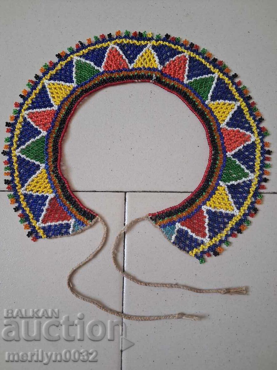 Аукцион Мънистена яка за стара градска рокля гердан огърлица