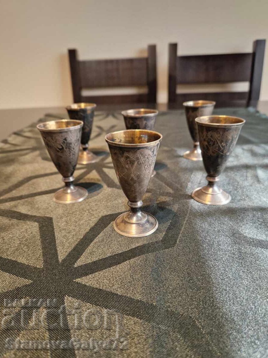 Auction  Russian Soviet Antique Silver Cups 875