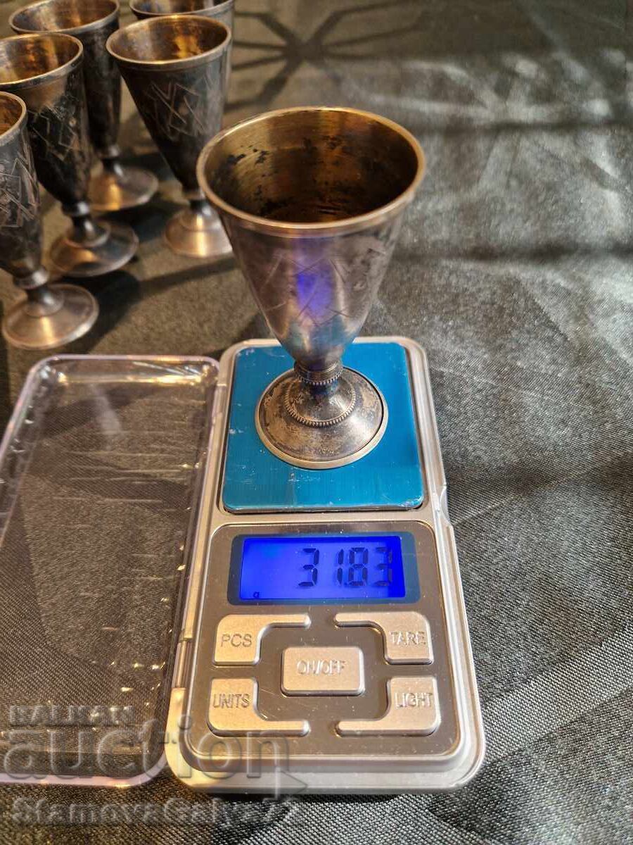 Russian Soviet Antique Silver Cups 875 - 7