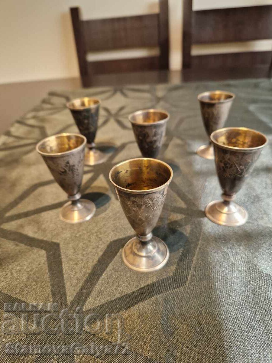 Russian Soviet Antique Silver Cups 875