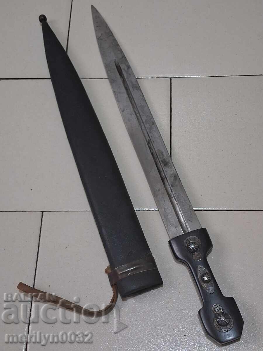 Sabie cazacă cu teacă 57cm cuțit pumnal Rusia Țaristă 1900 - 5