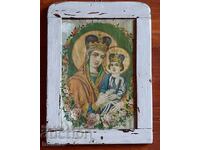 Стара домашна икона на Богородица ,хромолитография