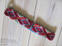 Centură pentru costum popular, fire de lână, lucrate manual