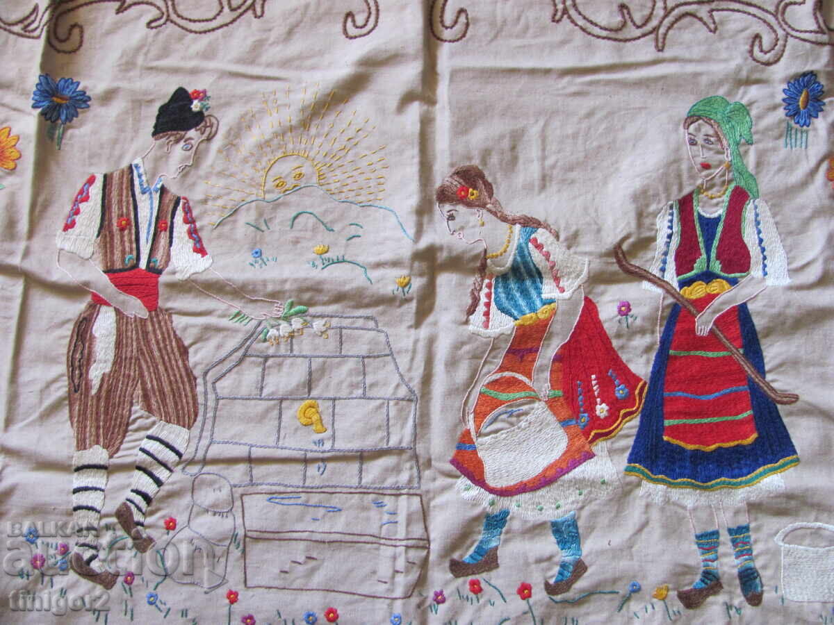 Ковьор, ръчна бродерия, памук 140х 75см. Ковьор, ръчна бродерия, памук 140х 75см.