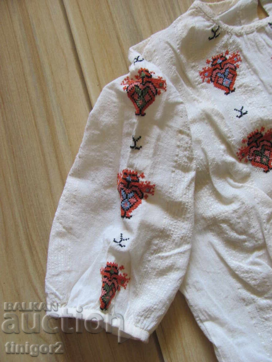 Cămașă de mătase, bluză, canar, broderie, costum popular - 5