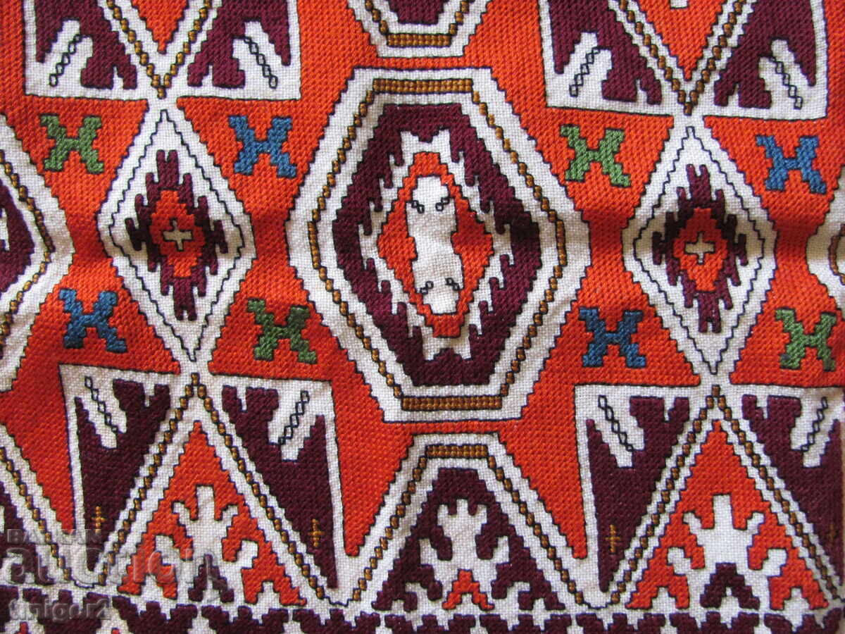 Hand embroidery for a pillow, folk motifs with price 39.00 BGN | € 19.94 Hand embroidery for a pillow, folk motifs with price 39.00 BGN | € 19.94