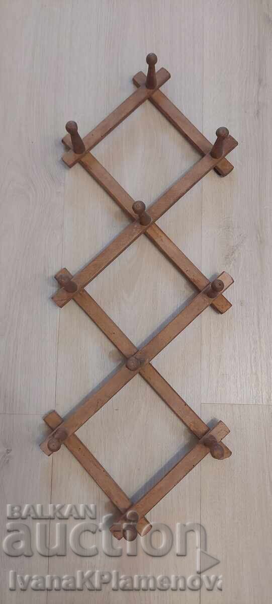 Auction Vintage wooden coat rack for connoisseurs Auction Vintage wooden coat rack for connoisseurs