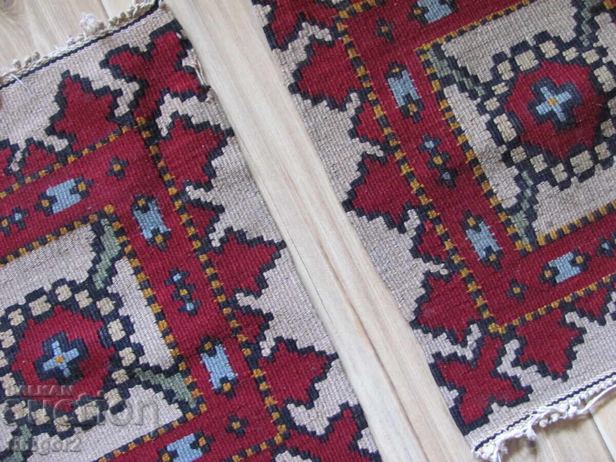 19 век ръчно тъкани килимчета, постелки, стъпки 40х34 см. - 5