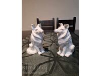 Δύο υπέροχα αντίκες ρωσικά πορσελάνινα ειδώλια αγαλματίδια