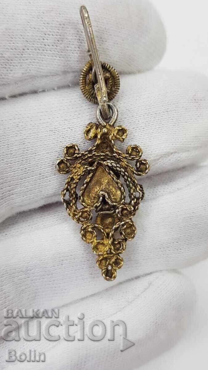 Rară cercească de argint aurit de renaștere Arpali 19 secol - 5 Rară cercească de argint aurit de renaștere Arpali 19 secol - 5