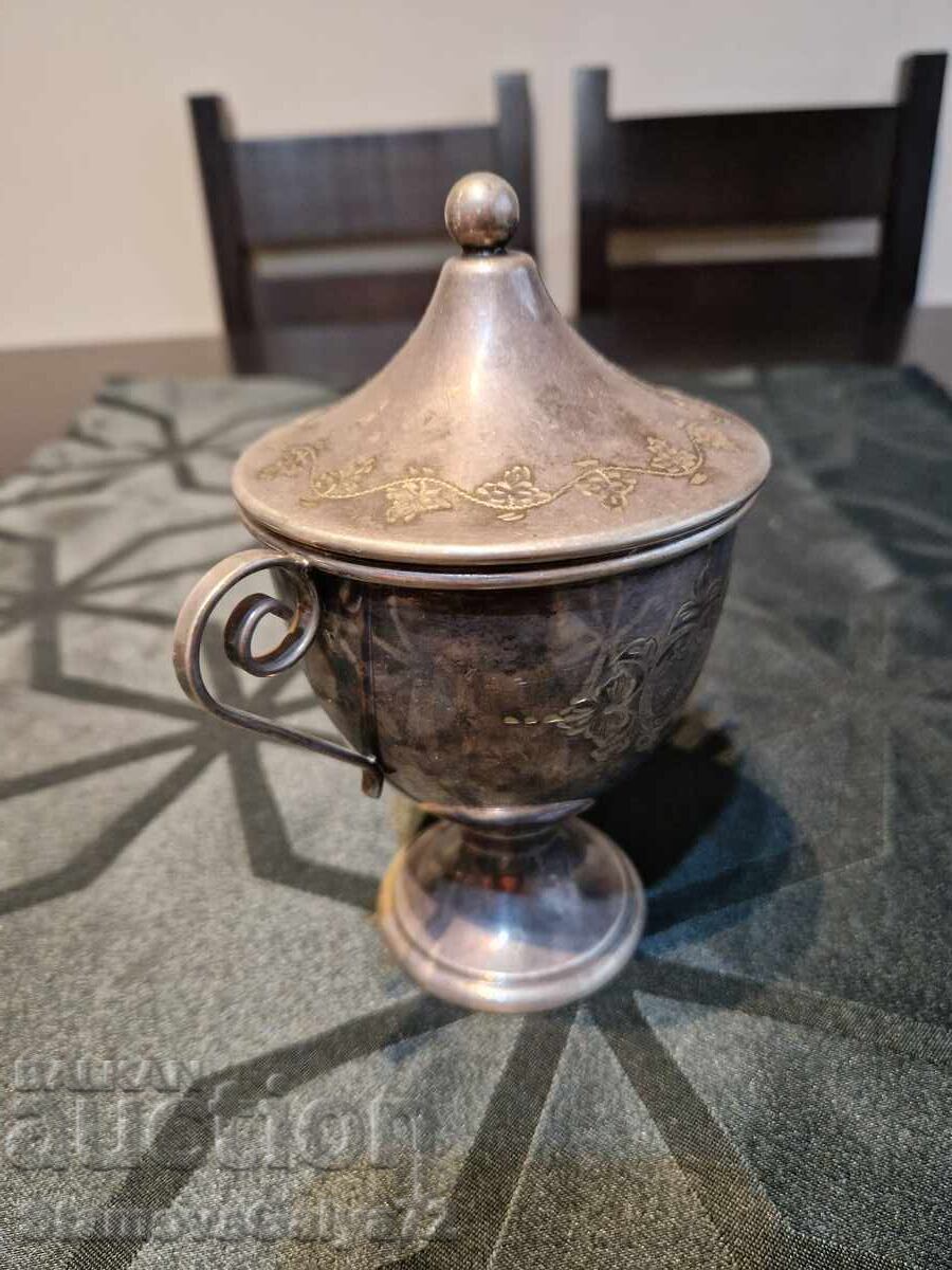 Auction  Old, antique silver sugar bowl 835