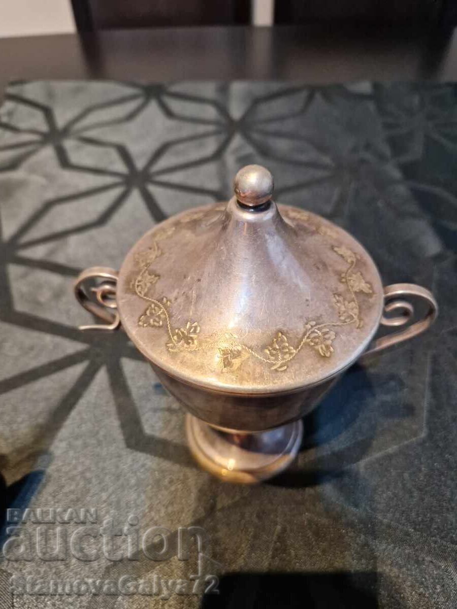 Old, antique silver sugar bowl 835 - 6