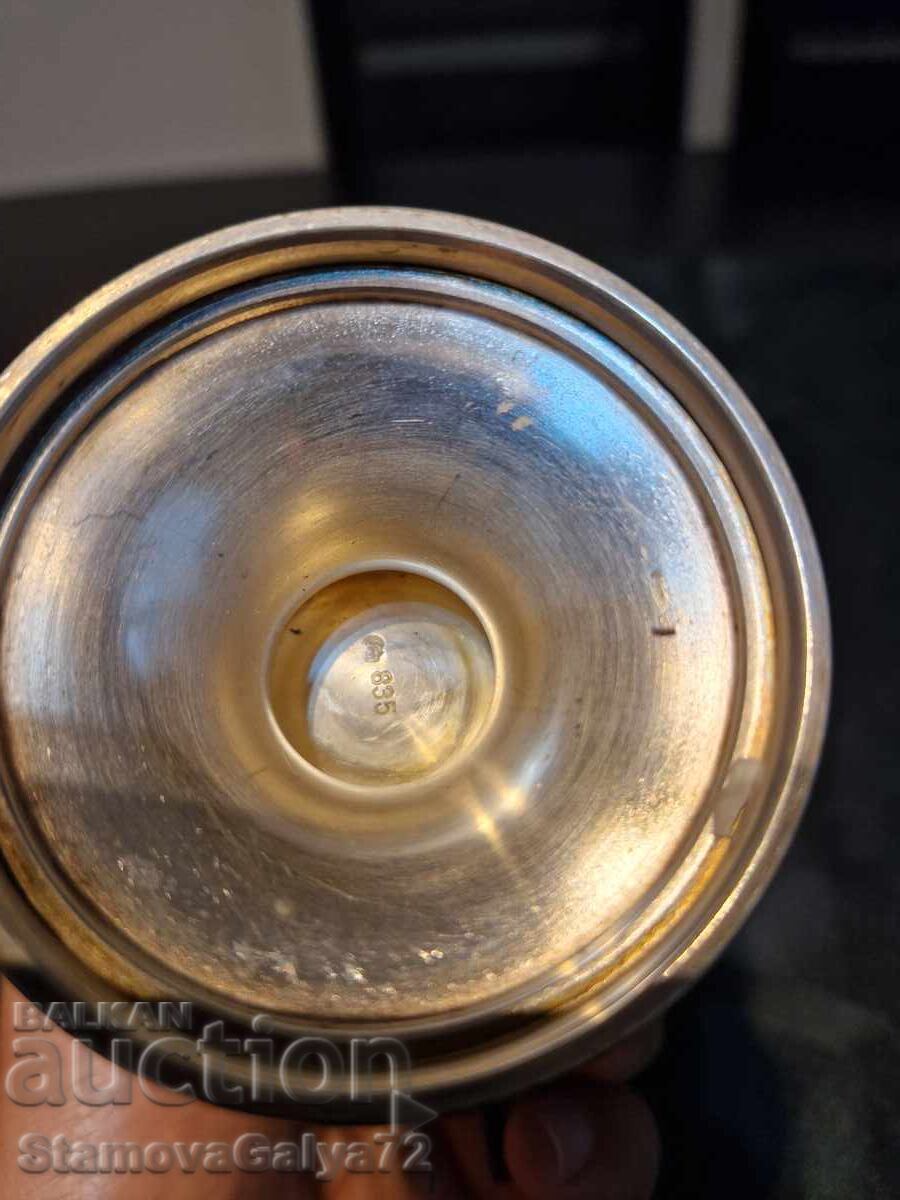 Old, antique silver sugar bowl 835 - 7