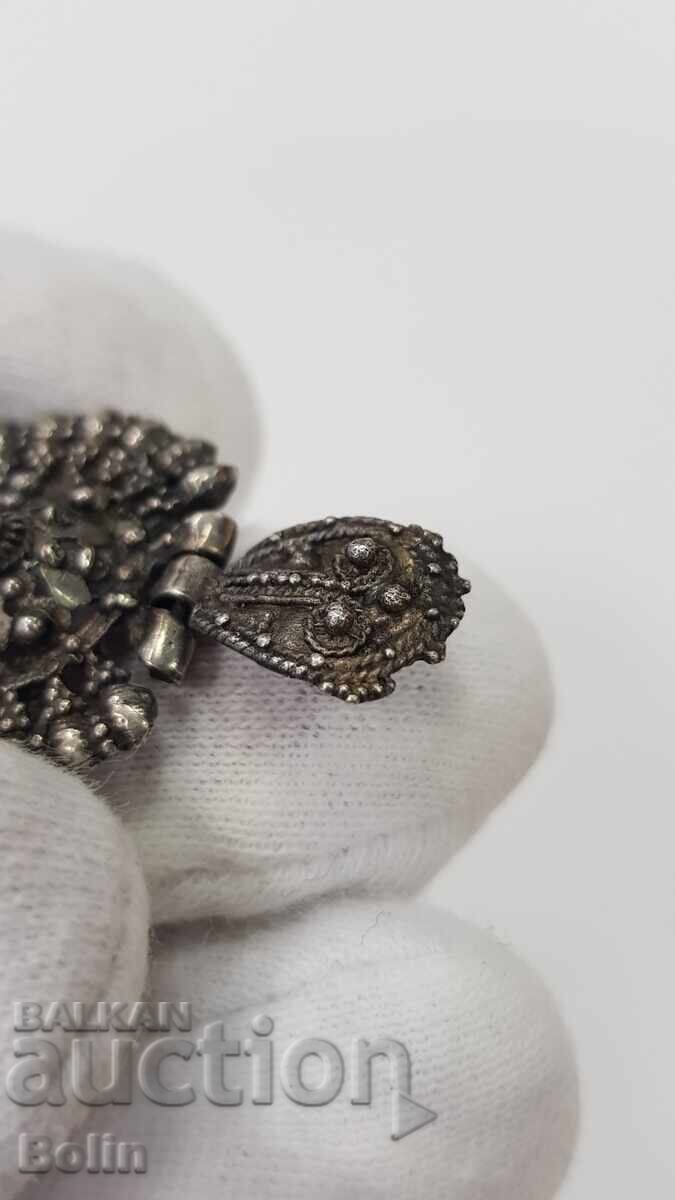 Licitație Rară cercei de argint - medalion - renascentistă - Arpali