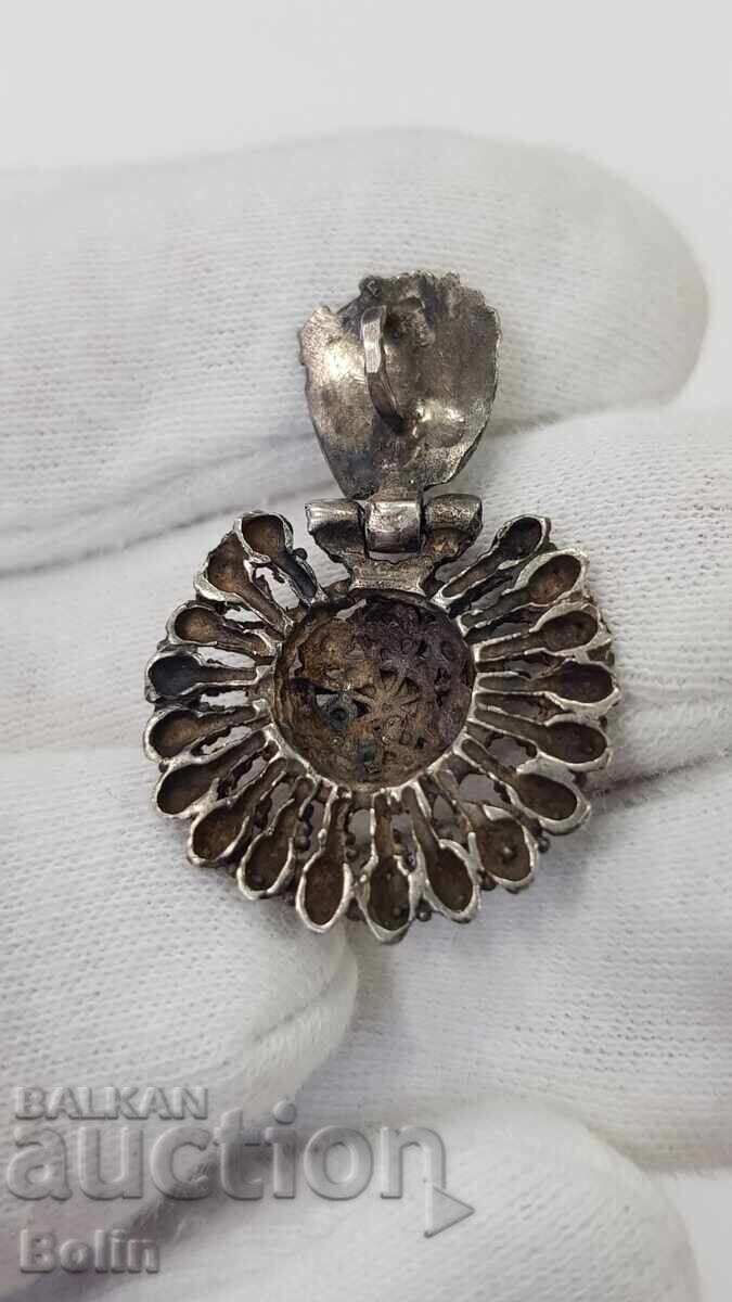 Rară cercei de argint - medalion - renascentistă - Arpali - 6