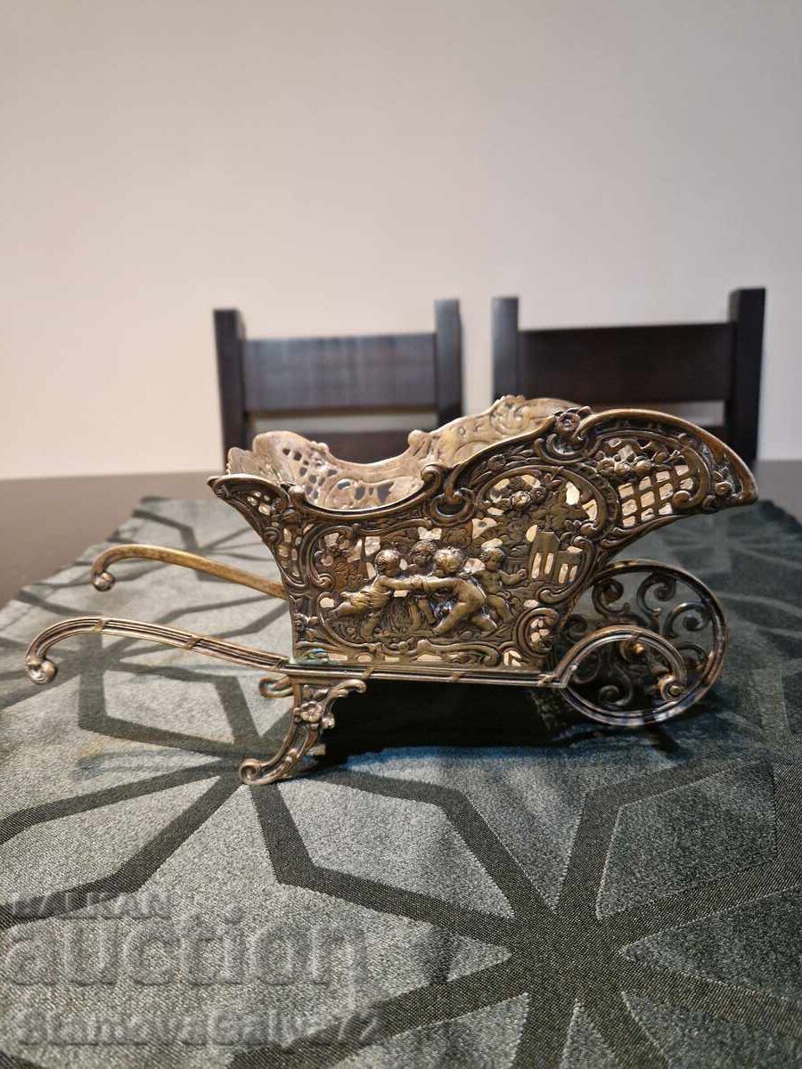 Auction  Unique Antique Victorian Silver Wine Cart