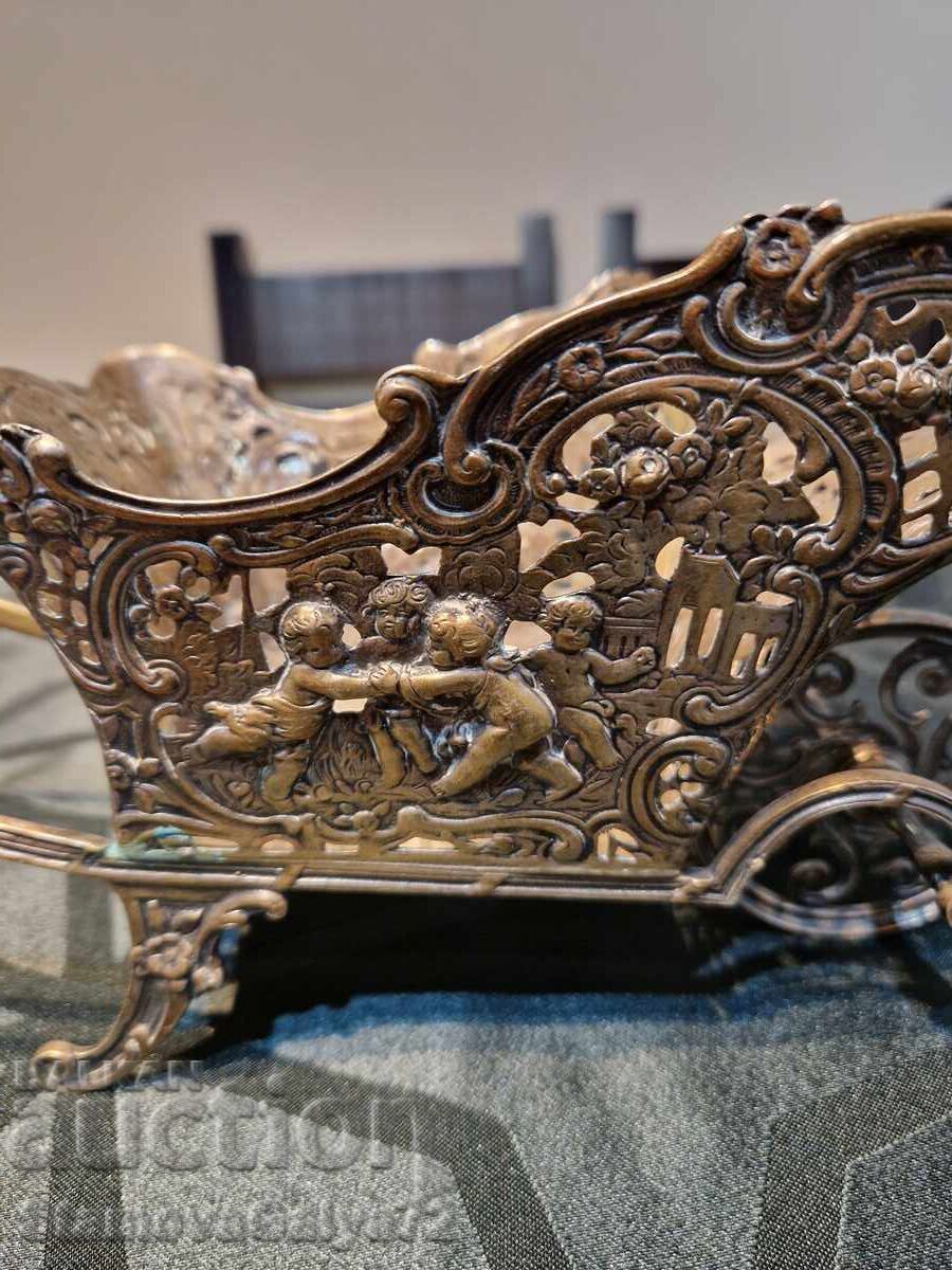 Unique Antique Victorian Silver Wine Cart - 5