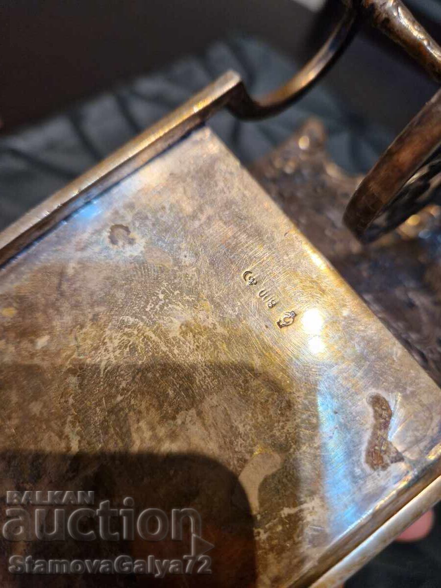 Unique Antique Victorian Silver Wine Cart - 6