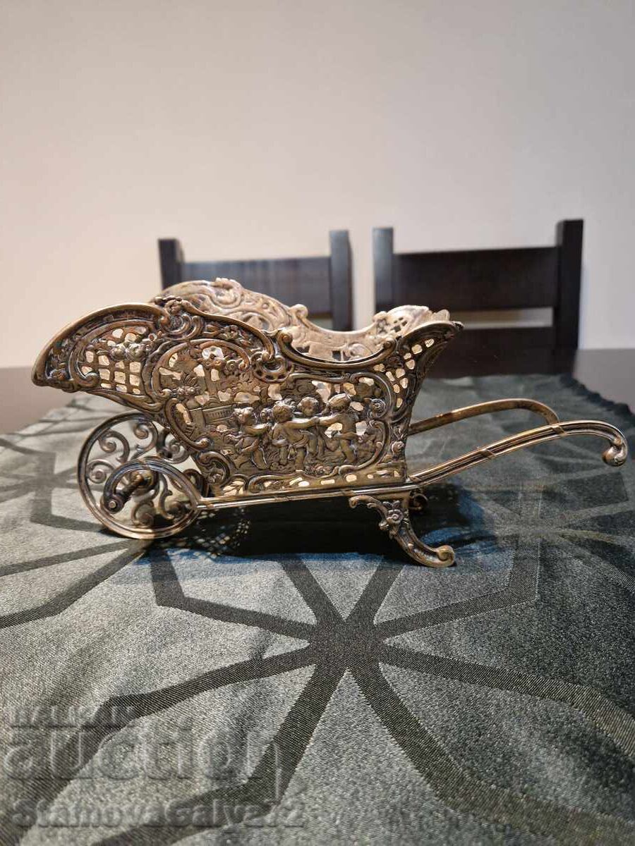 Unique Antique Victorian Silver Wine Cart