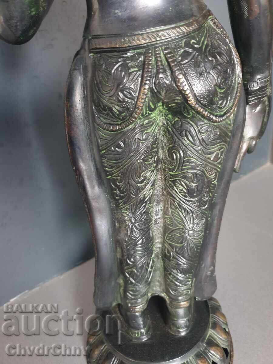 Old Asian Bronze Sculpture/Figure of the Goddess Tara - 6