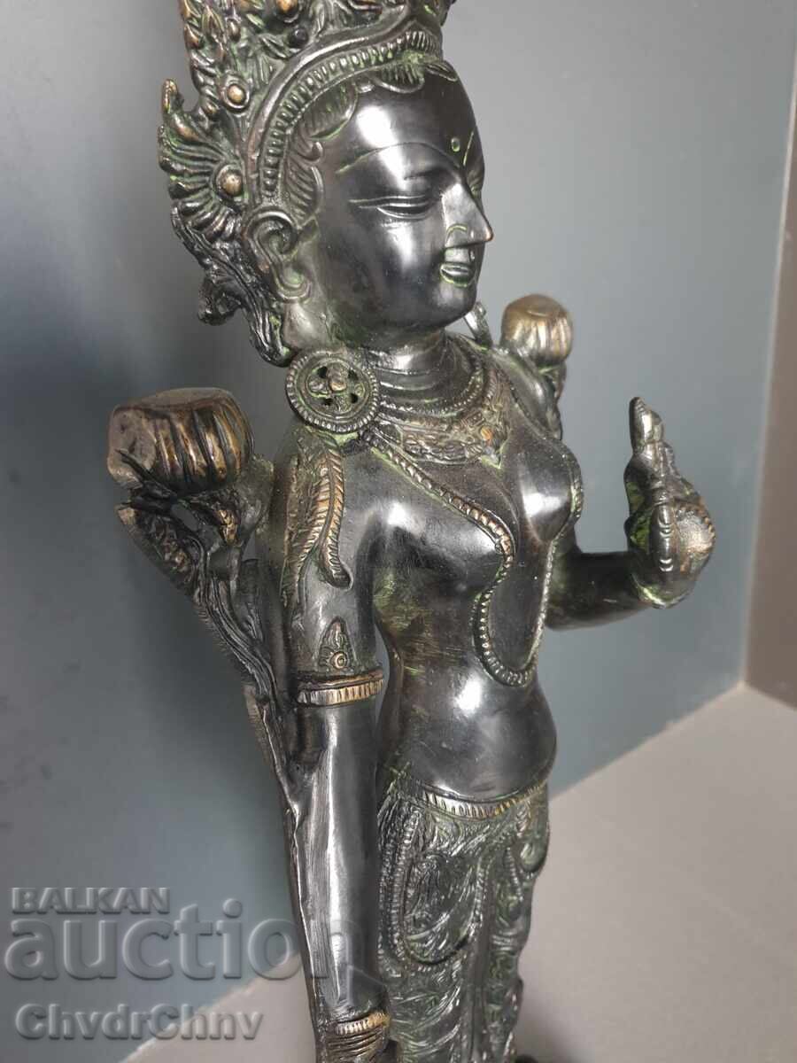 Old Asian Bronze Sculpture/Figure of the Goddess Tara - 7