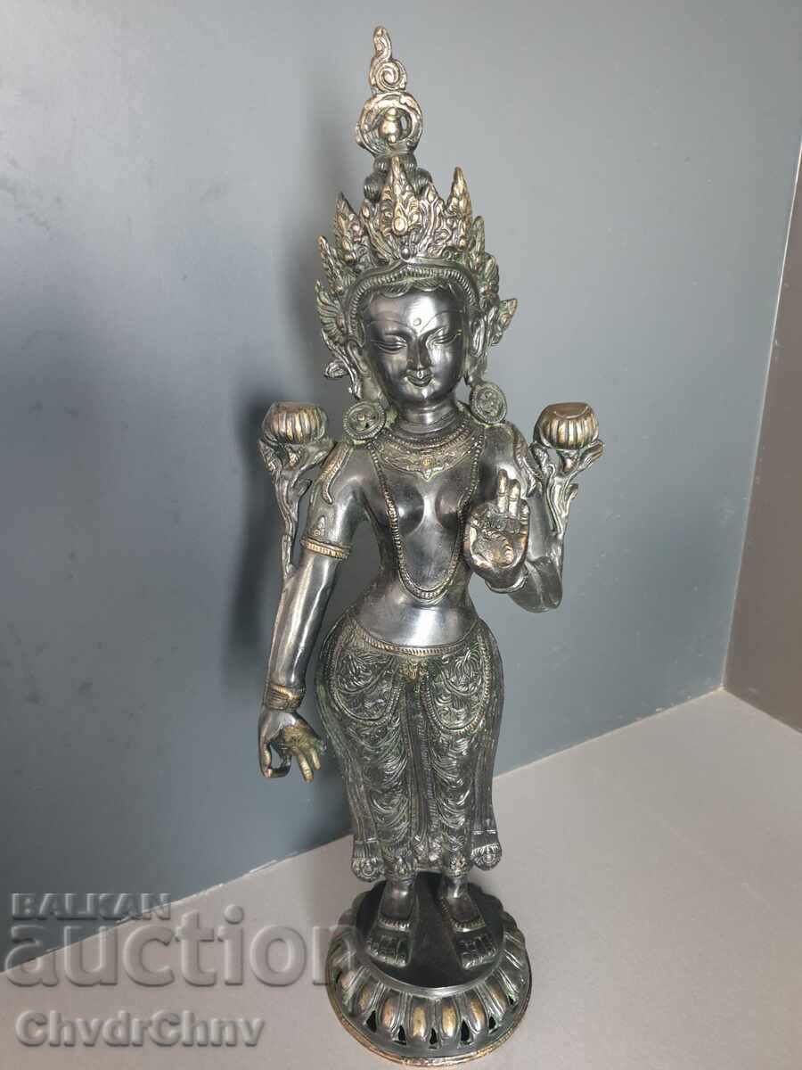 Old Asian Bronze Sculpture/Figure of the Goddess Tara