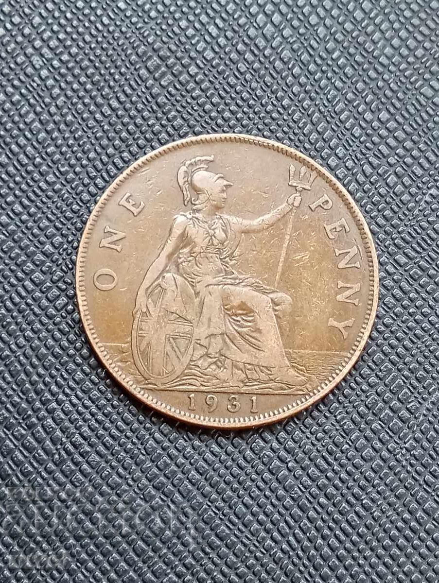 Великобритания 1 пени, 1931 г. Великобритания 1 пени, 1931 г.