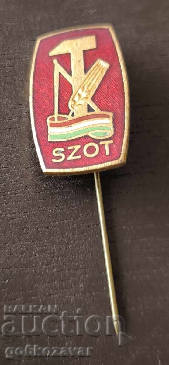 Ουγγαρικό σήμα SZOT νεολαίας κομμουνιστικής ένωσης σμάλτο Ουγγαρικό σήμα SZOT νεολαίας κομμουνιστικής ένωσης σμάλτο