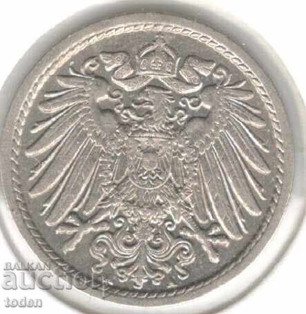 Germany-5 Pfennig-1914 A-KM# 11-Wilhelm II-t. 2-small shield с цена 2.00 лв. | € 1.02
