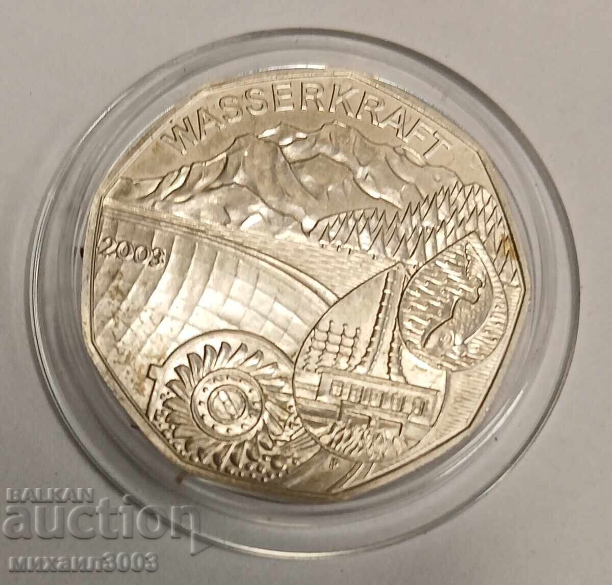 Австрия 5 евро 2003 сребро проба 925/1000 10 грама