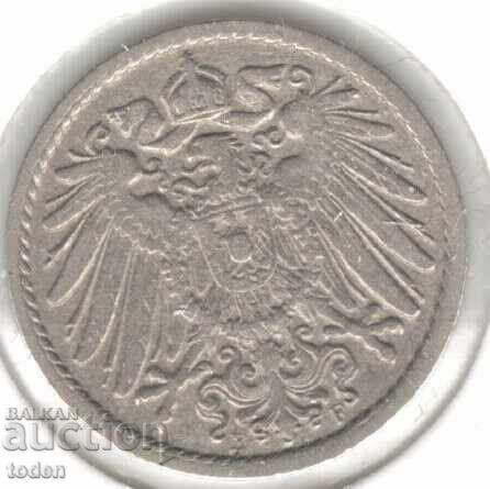 Germany 5 Pfennig 1904 F - KM# 11 - Wilhelm II - Type 2 - Small Shield with price 3.00 BGN | € 1.53