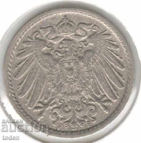 Germany 5 Pfennig 1904 F - KM# 11 - Wilhelm II - Type 2 - Small Shield with price 3.00 BGN | € 1.53 Germany 5 Pfennig 1904 F - KM# 11 - Wilhelm II - Type 2 - Small Shield with price 3.00 BGN | € 1.53