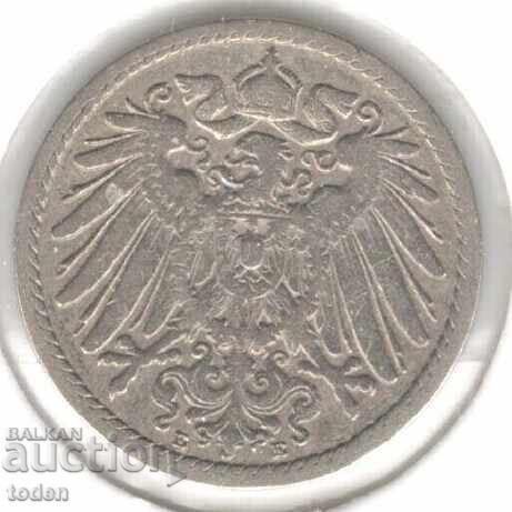 Germany - 5 Pfennig - 1896 E - KM# 11 - Wilhelm II - Type 2 - Small Shield with price 4.00 BGN | € 2.05 Germany - 5 Pfennig - 1896 E - KM# 11 - Wilhelm II - Type 2 - Small Shield with price 4.00 BGN | € 2.05