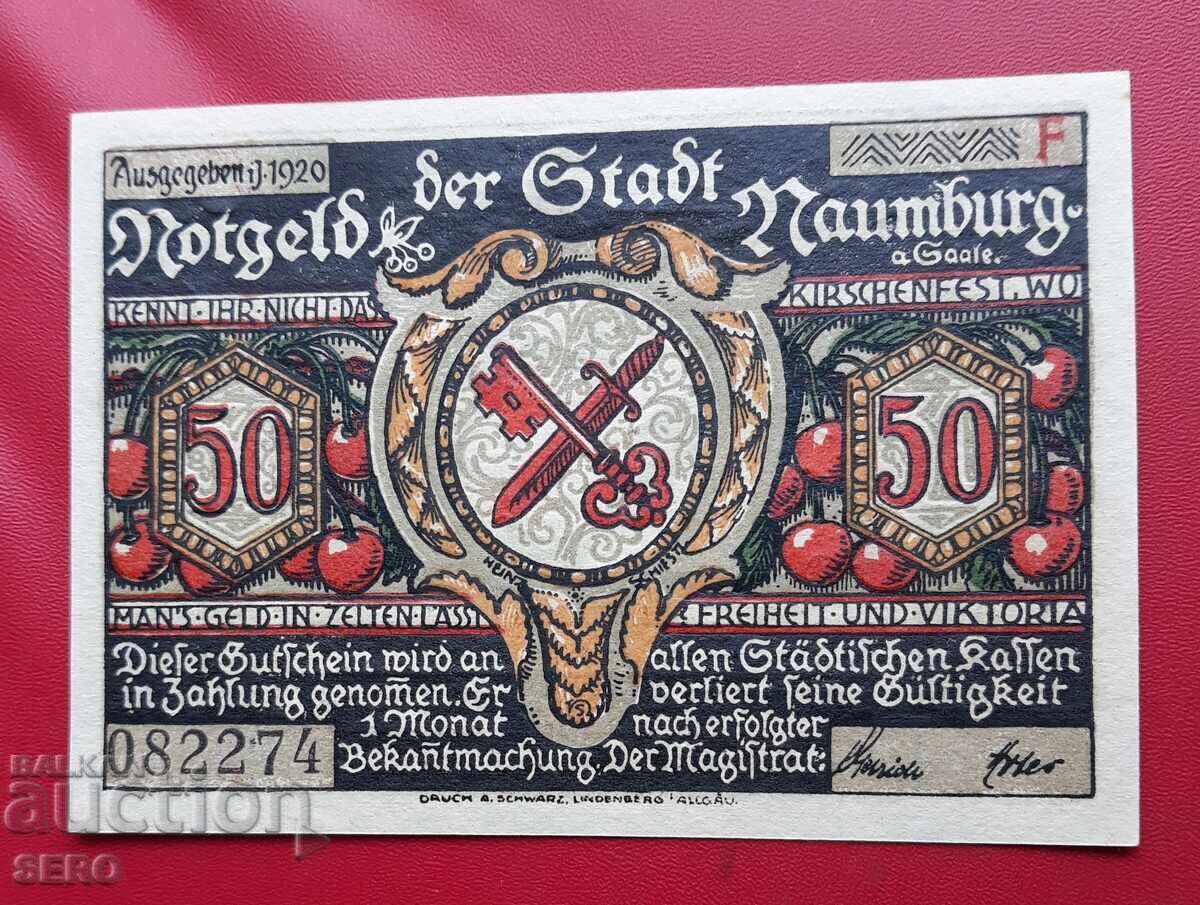 Banknote-Germany-Saxony-Naumburg-50 pfennig 1920 with price 2.00 BGN | € 1.02