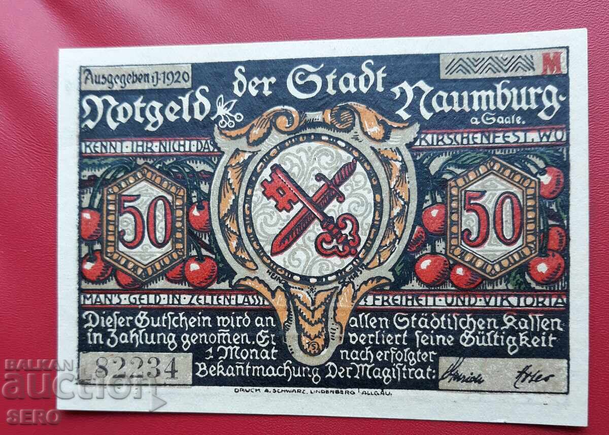 Τραπεζογραμμάτιο-Γερμανία-Σαξονία-Νάουμπουργκ-50 pfennig 1920 με τιμή 2.00 BGN | € 1.02