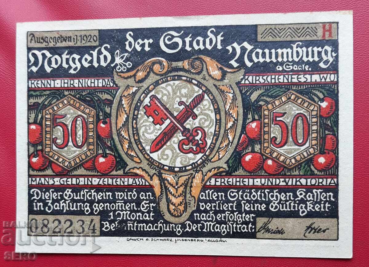 Banknote-Germany-Saxony-Naumburg-50 pfennig 1920 with price 2.00 BGN | € 1.02