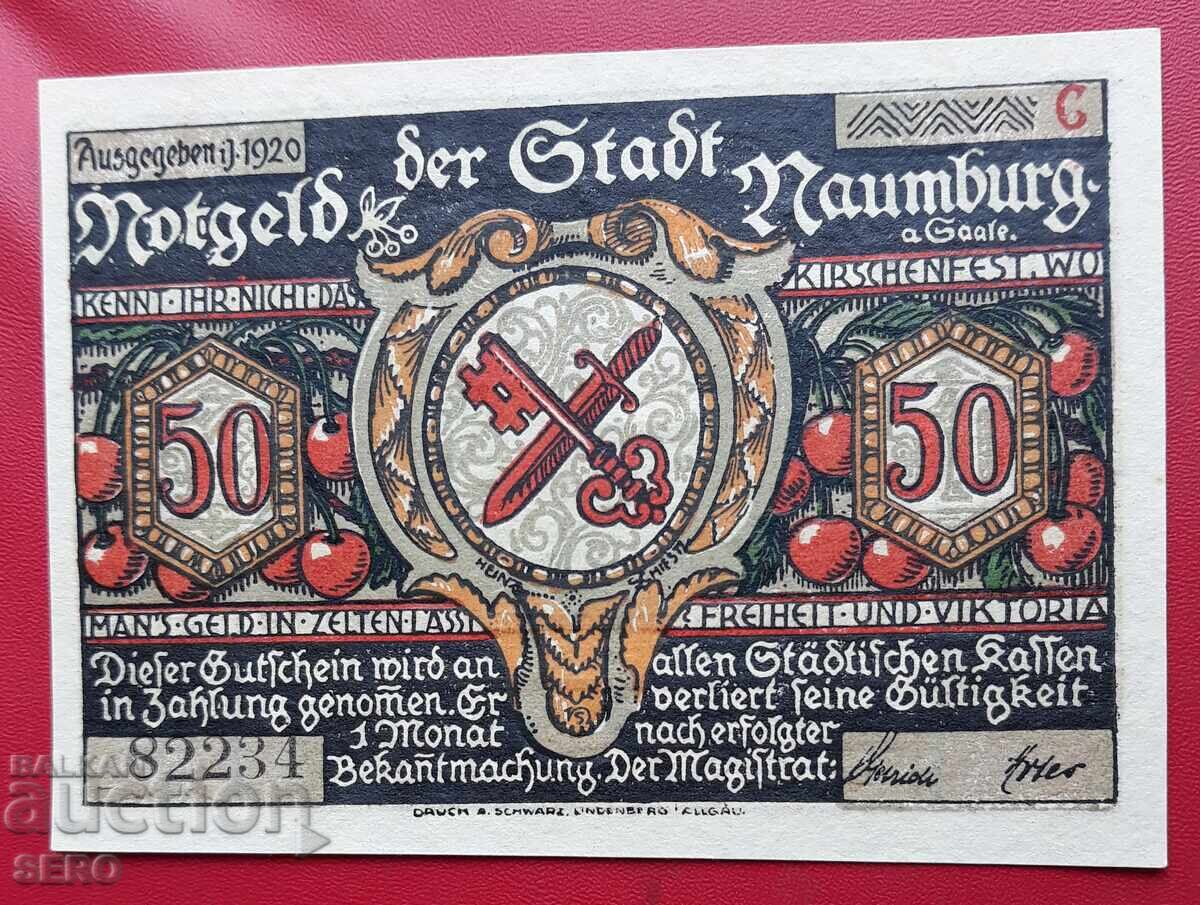 Bancnota-Germania-Saxonia-Naumburg-50 pfennig 1920 cu preț 2.00 BGN | € 1.02 Bancnota-Germania-Saxonia-Naumburg-50 pfennig 1920 cu preț 2.00 BGN | € 1.02